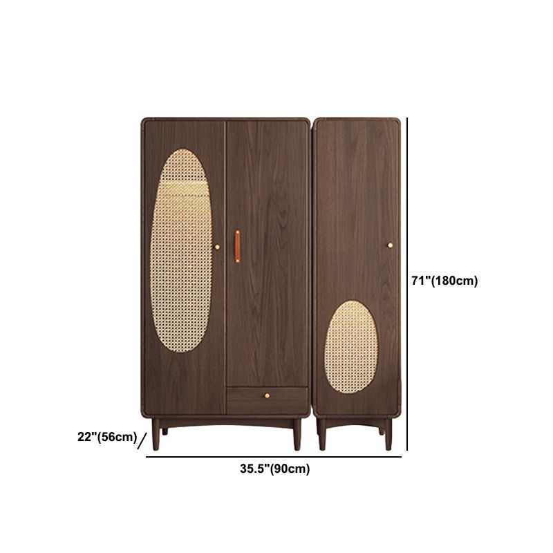 Tropical Cabinet with Hinged Door Pine Wood Storage Cabinet for Home