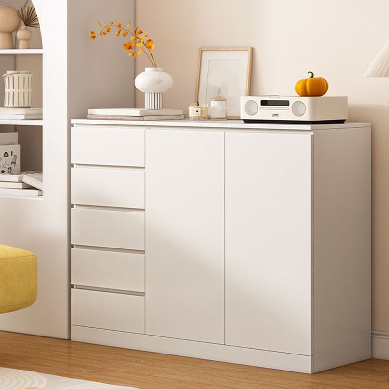 Multi Drawers Dresser White and Brown Wooden Storage Chest for Bedside