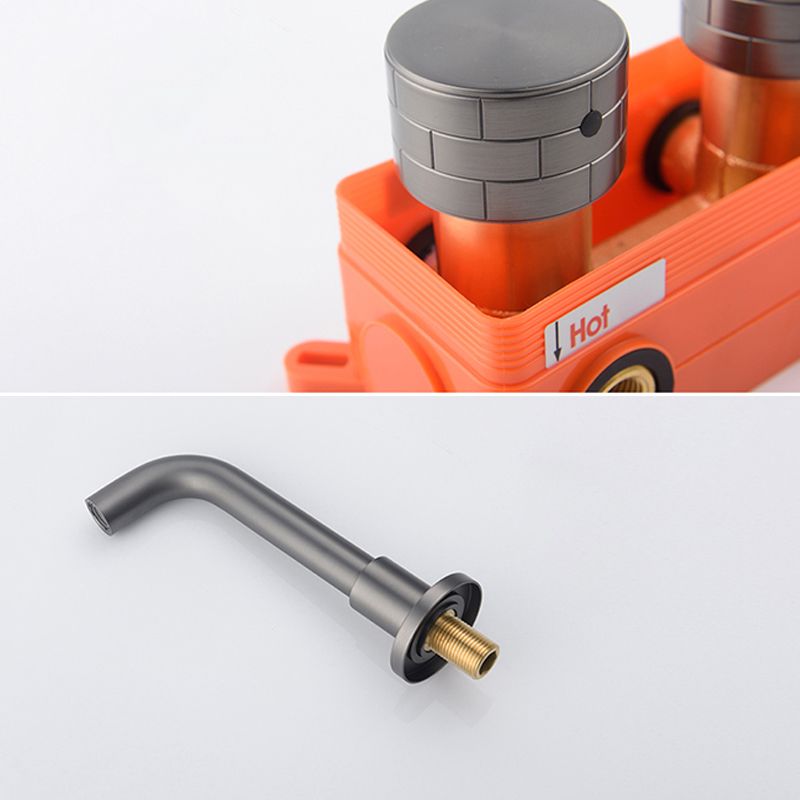Modern Wall Mounted Metal Tub Filler Trim Low Arc Bathroom Faucet