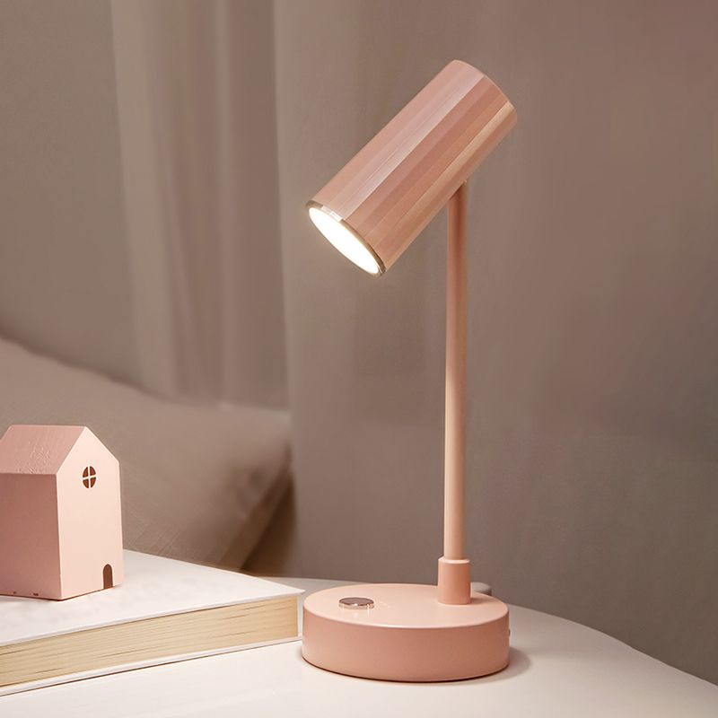 Lampada da tavolo tubolare ricaricabile Lampada da lettura a LED da comodino in plastica Macaron