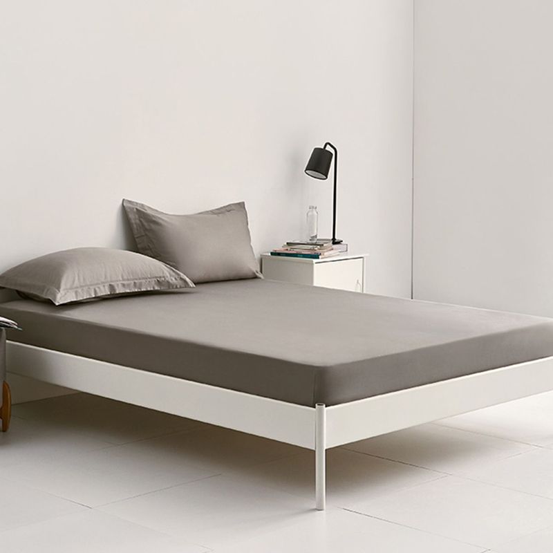 Pure Cotton Solid Color Fitted Sheet Set Extra Soft Breathable Bed Sheet