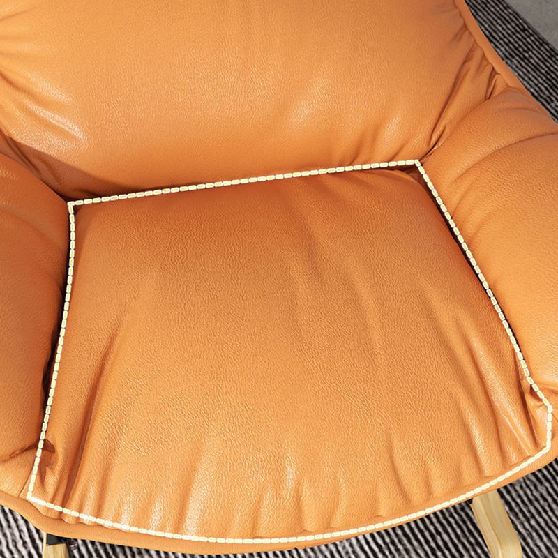 Simple Faux Leather Rocker Chair Plain Rocking Chair with Removable Cushions