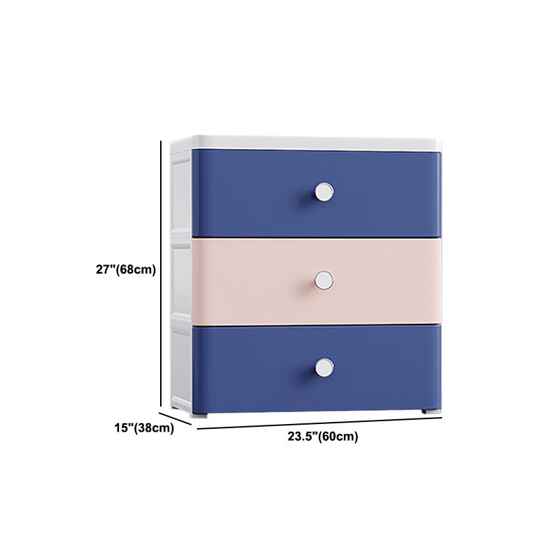 Modern Style Non-Hanging Armoire Plastic Storage Cabinet with Drawers