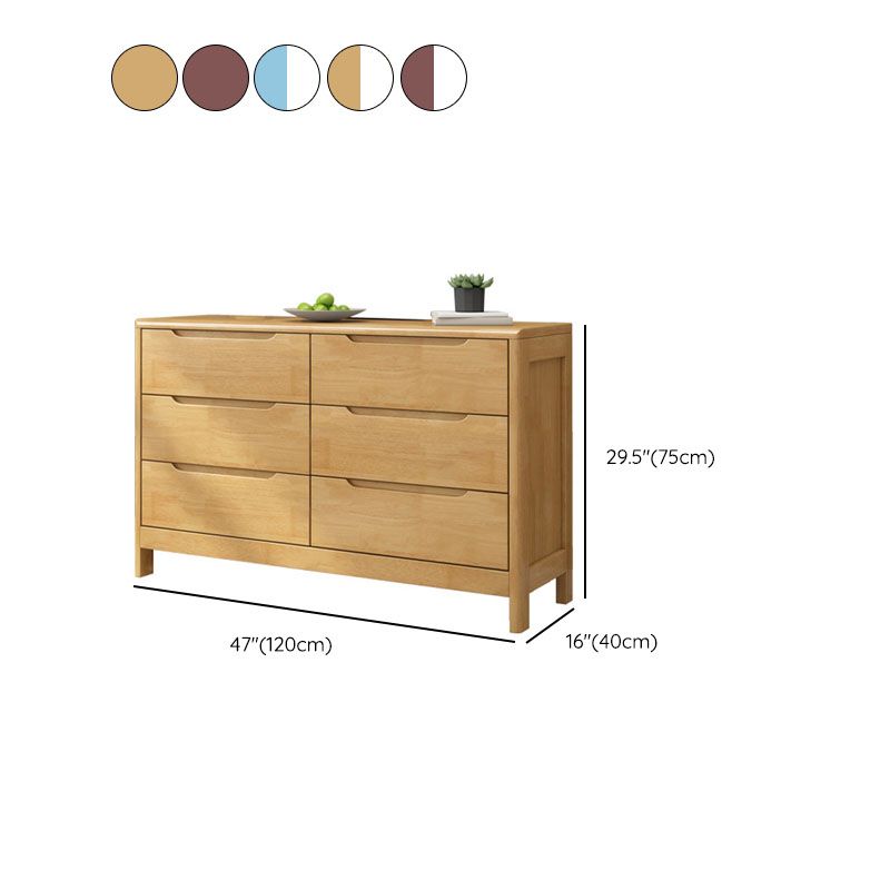 Contemporary Horizontal Double Dresser Wooden Storage Dresser for Bedroom