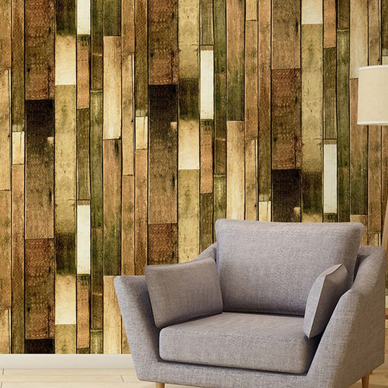 Brown Rural Self-Stick Wallpaper Roll 34.2-sq ft Reclaimed Wood Plank Wall Covering, Removable