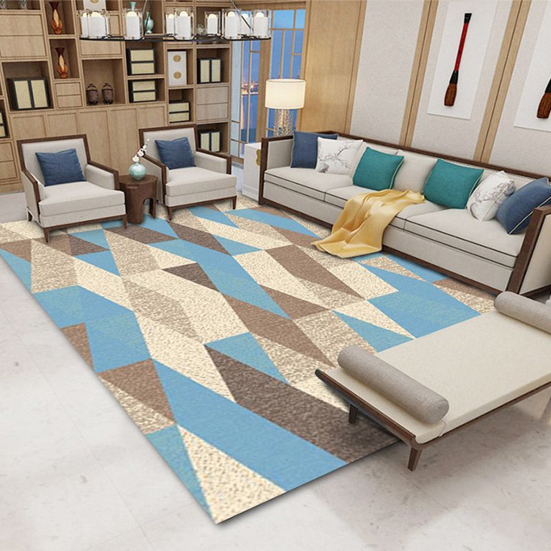 Brown Circle Rug Polyester Modern Area Rug Non-Slip Backing Rug for Living Room