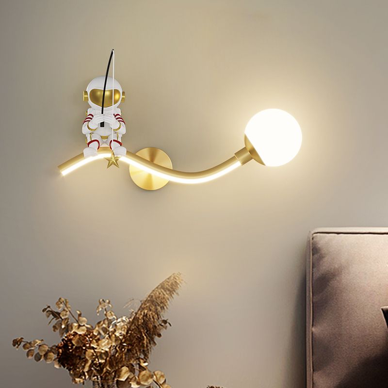 Astronaut LED Wall Mount Light Children Wall Light with Acrylic Shade for Kid's Room