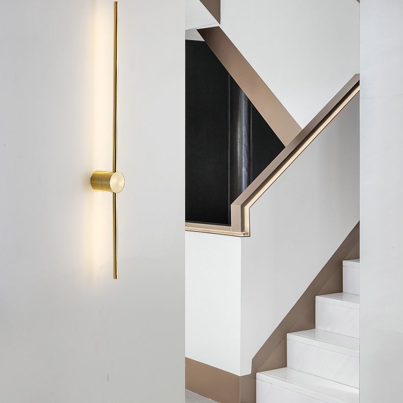 Lámpara minimalista de pared de pared de latón LED de hierro forjado para el pasillo de la sala de estar
