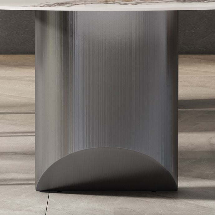 Minimalist Style Dining Table Set with Rectangle Shape Table and Upholstery Chairs