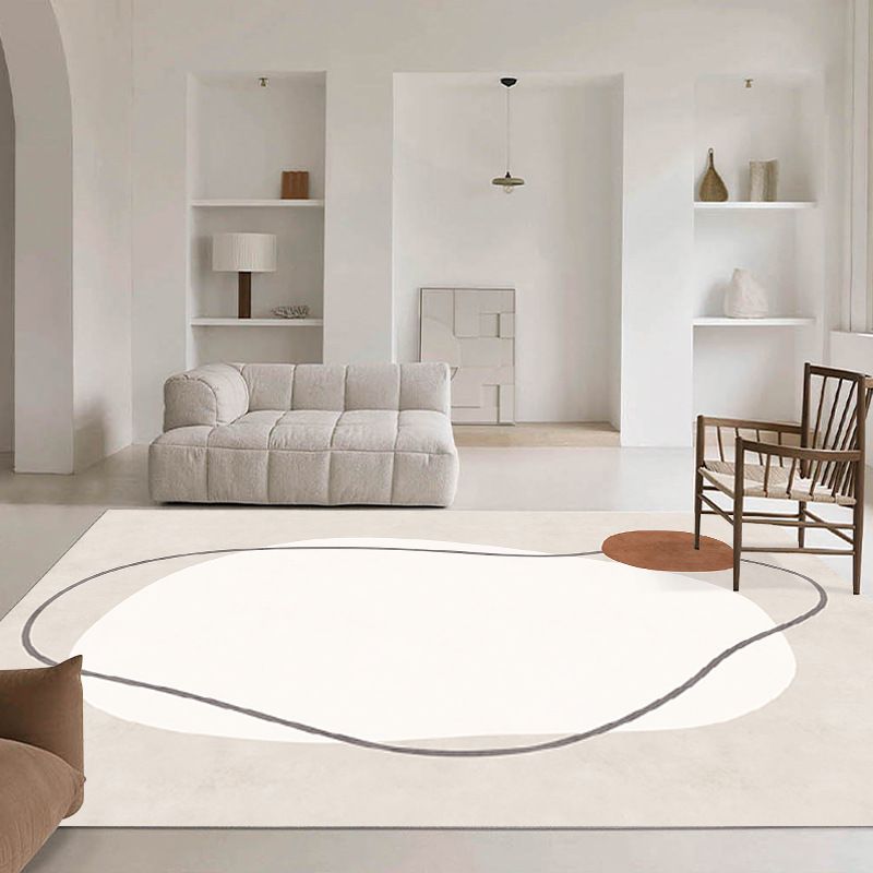 Rectangle Shape Abstract Pattern Rug Living Room Polyester Washable Area Rug