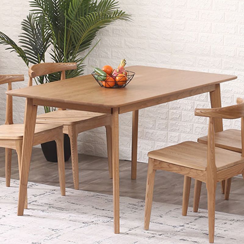 Table à manger rectangulaire contemporain table en bois massif en chêne avec 4 jambes pour le dîner de cuisine à la maison