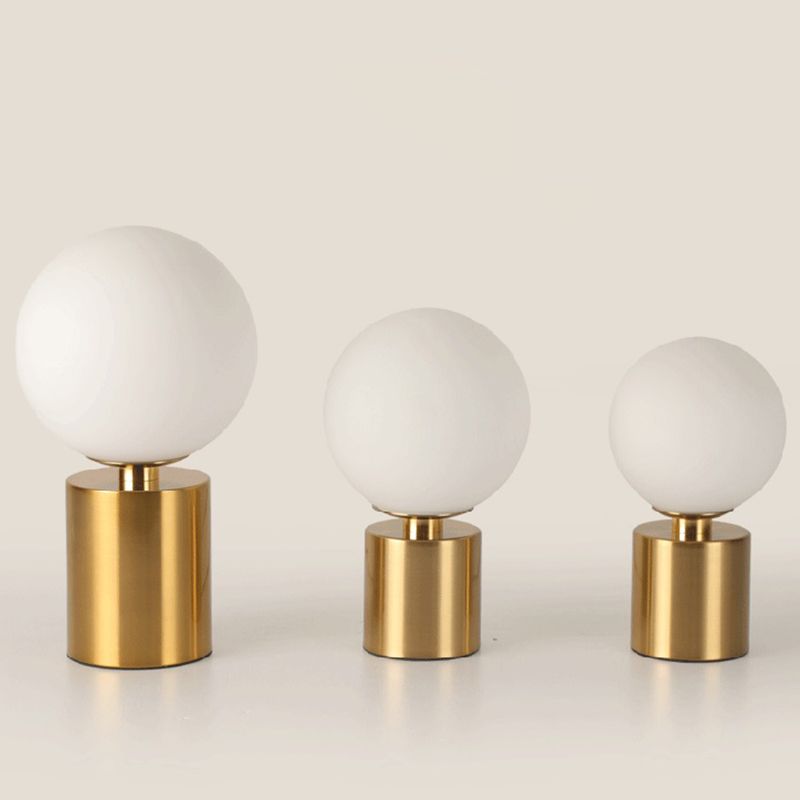 Simple Style Global Table Lamp Opal Glass 1 Bulb Bedroom Night Stand Light