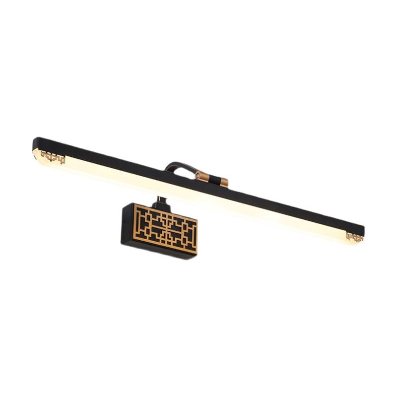 Obelle linéaire Mall Murce moderne 1 Miroir lumineux Miroir mural Moup Light Aymat en noir