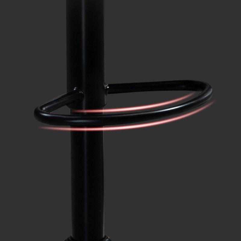 Industrial Bar and Counter Stool Adjustable Height Stool with Pedestal Base in Black
