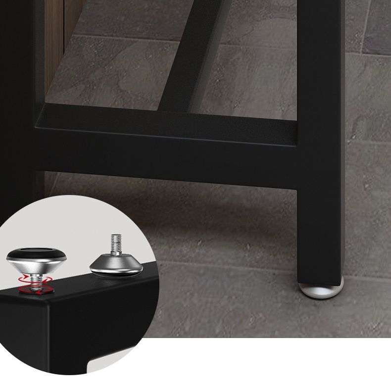 Industrial Wood Bar Table Set 1/2/5 Pieces Fixed Counter Set for Home Use