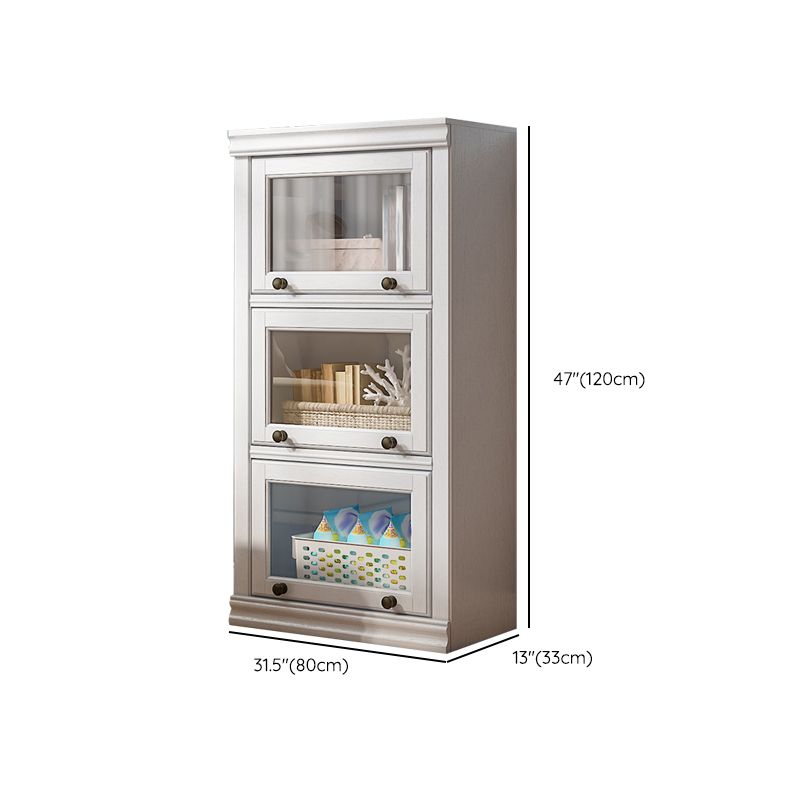 Modern Style Closed Back Bookshelf Standard Solid Wood Bookcase with Cabinets