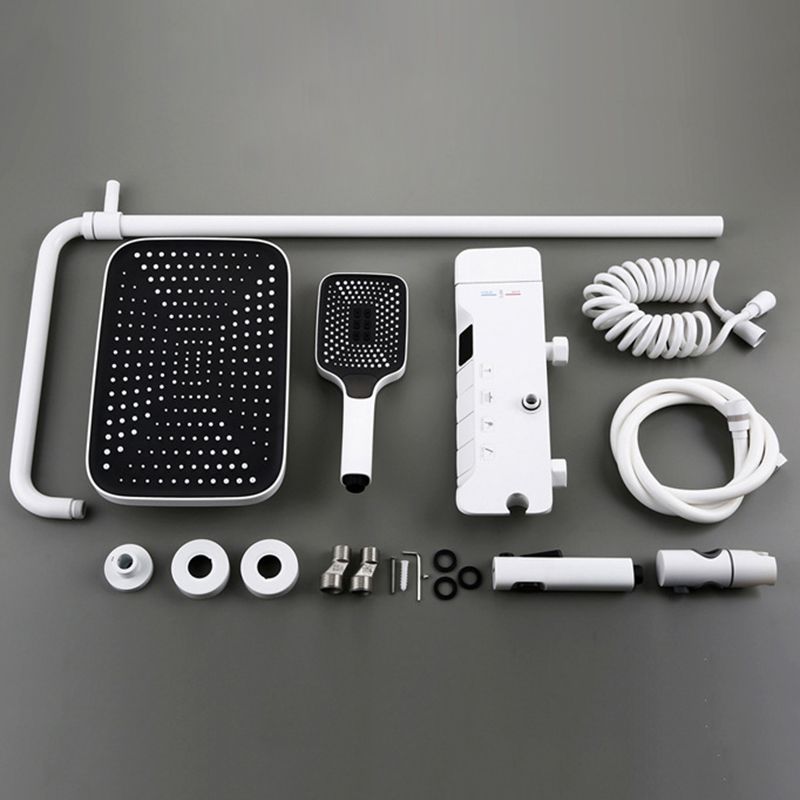 Wall Mounted Shower Metal Shower Faucet Arm Shower System with Slide Bar