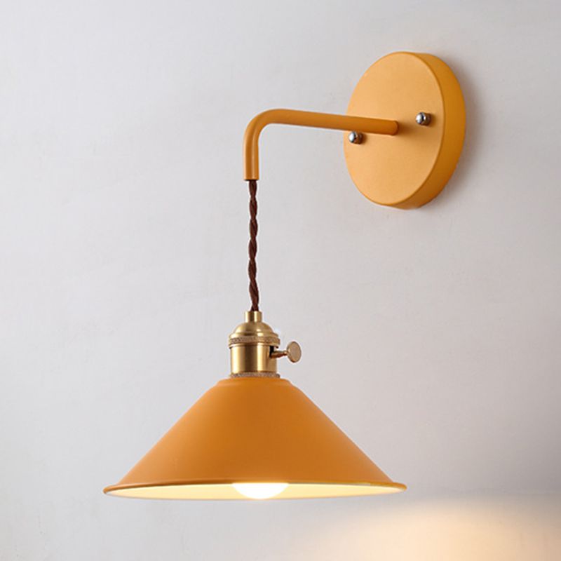 Contemporary Macaron Metal Wall Light Cone Shaded Lighting for Room