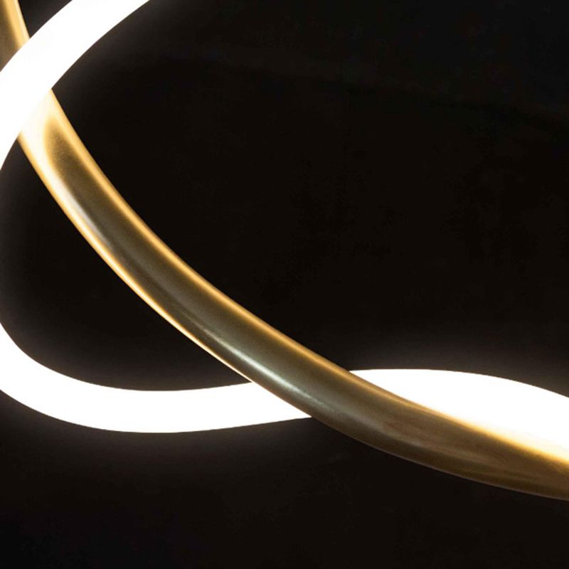 Linear Shape Chandelier Lighting Modern Style Metal 1 Lights Island Lamps in Gold