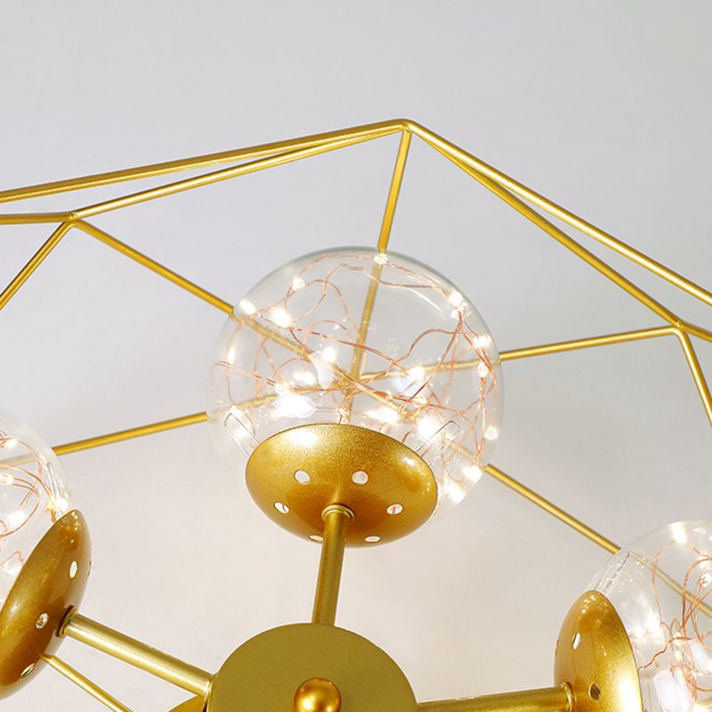 Nordic Modern Metal Flush Light Geometric Ceiling Mounted Light for Bedroom