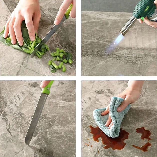 Metaal eigentijdse rechthoekige eettafel gesinterde stenen tafel met 4 metalen benen