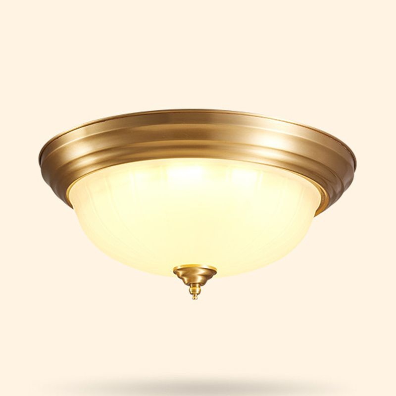 Glass Gold Flush Mount Ceiling Fixture Dome Minimalist Flush Light Fixture