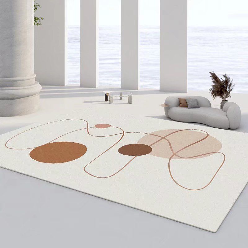 Magnificent Flowers Rug Polyester Yellow Rug Washable Indoor Rug for Drawing Room