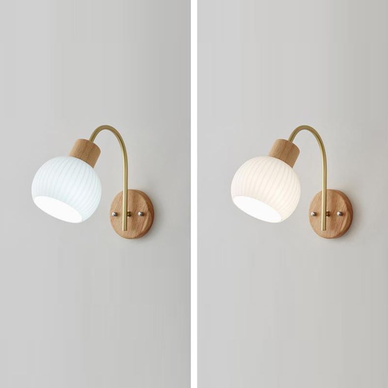 Wood Wall Light Fixture Modern Style Wall Lamp for Living Room
