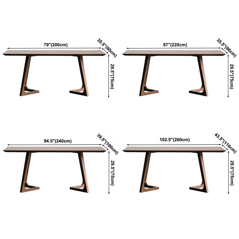 Rechteck minimalistische Esstisch Holzfarbe fester Tisch aus massivem Holz
