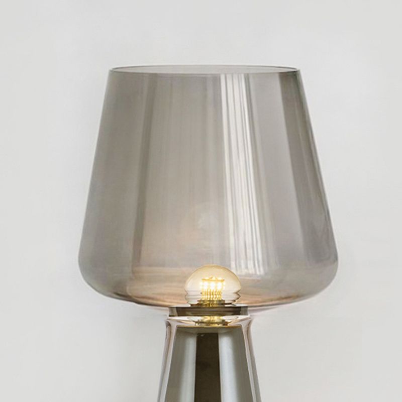 Cement Base Nordic Minimalism Glass Table Lamp Creative Goblet-shaped Single Bulb Nightstand Light