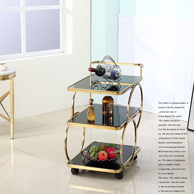 31.50" High Contemporary Prep Table Rolling Metal Prep Table for Home