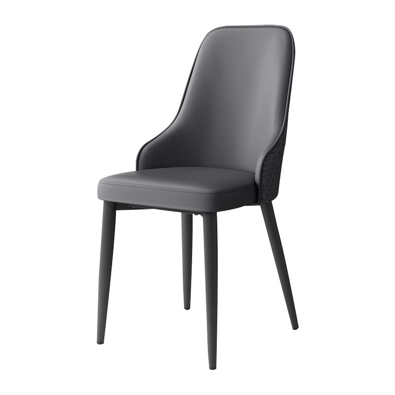 Leather Dining Chair Parsons Armless Side Chair for Restaurant