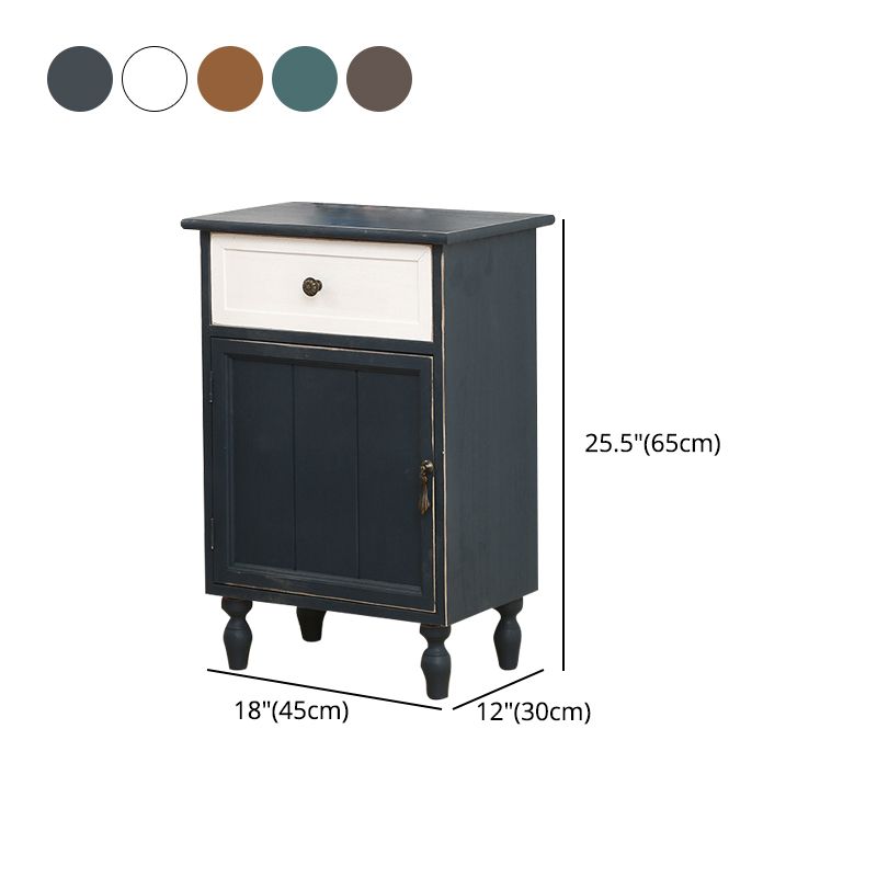 Industrial Turned Legs Accent Cabinet with Door and Drawers Storage Cabinet