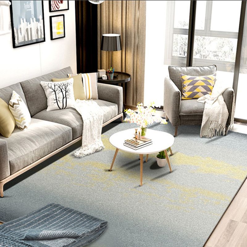 Aesthetics Ombre Area Rug Solid Color Minimalist Rug Synthetics Non-Slip Backing Stain-Proof Carpet for Home