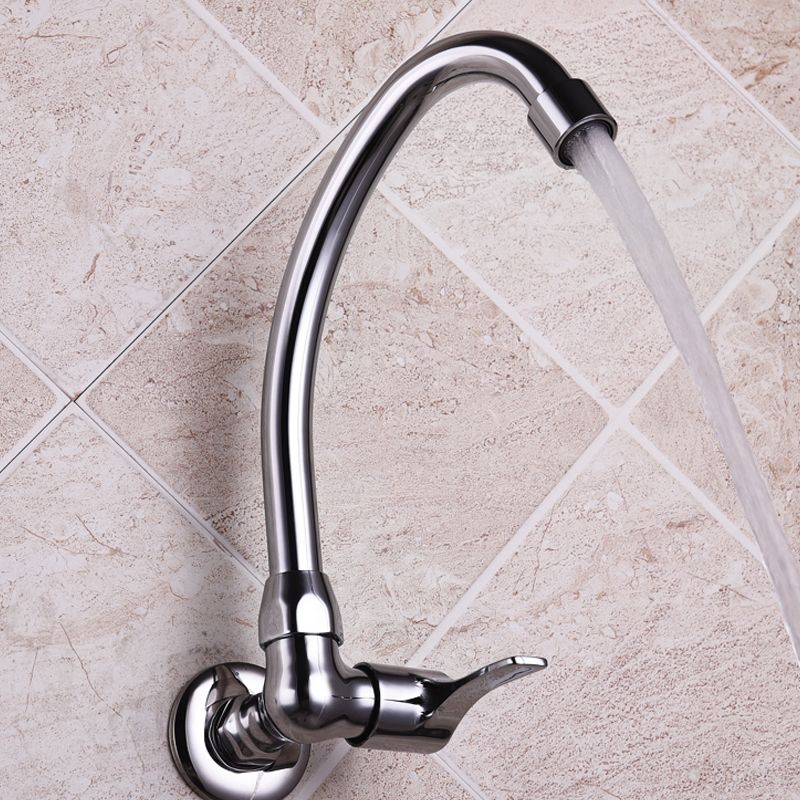 Contemporary Single Handle Kitchen Faucet Wall Mounted 1 Hold Bar Faucet