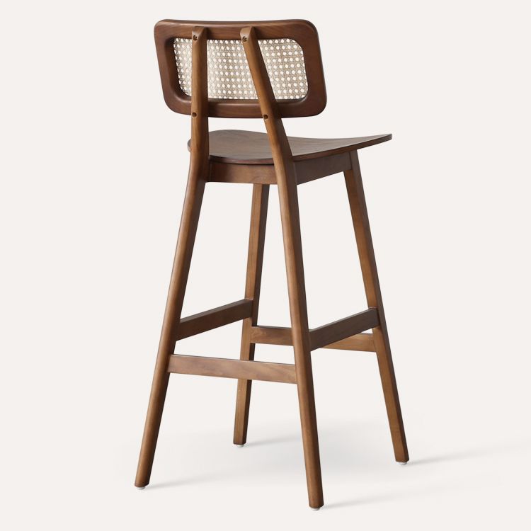 Solid Wood Bar Stool Modern Backrest Counter Stool for Bristol