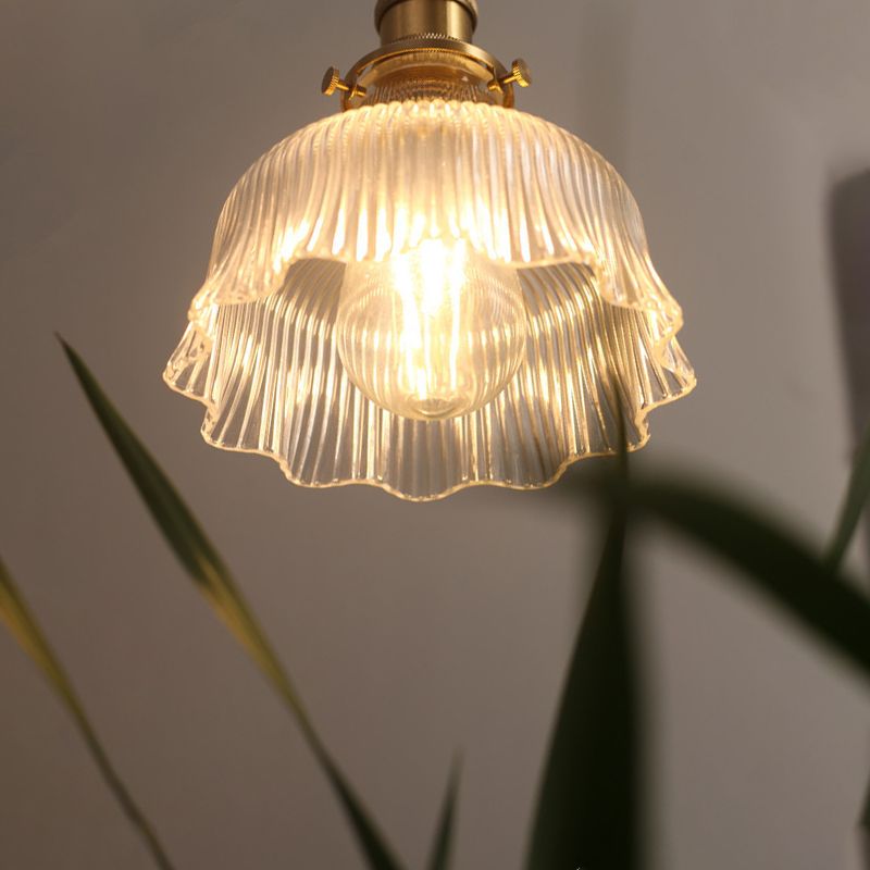 Zeitgenössische Anhängerlampe mit Messinglampenbuchse 1 Leichtes Glasanhänger Licht für Küche