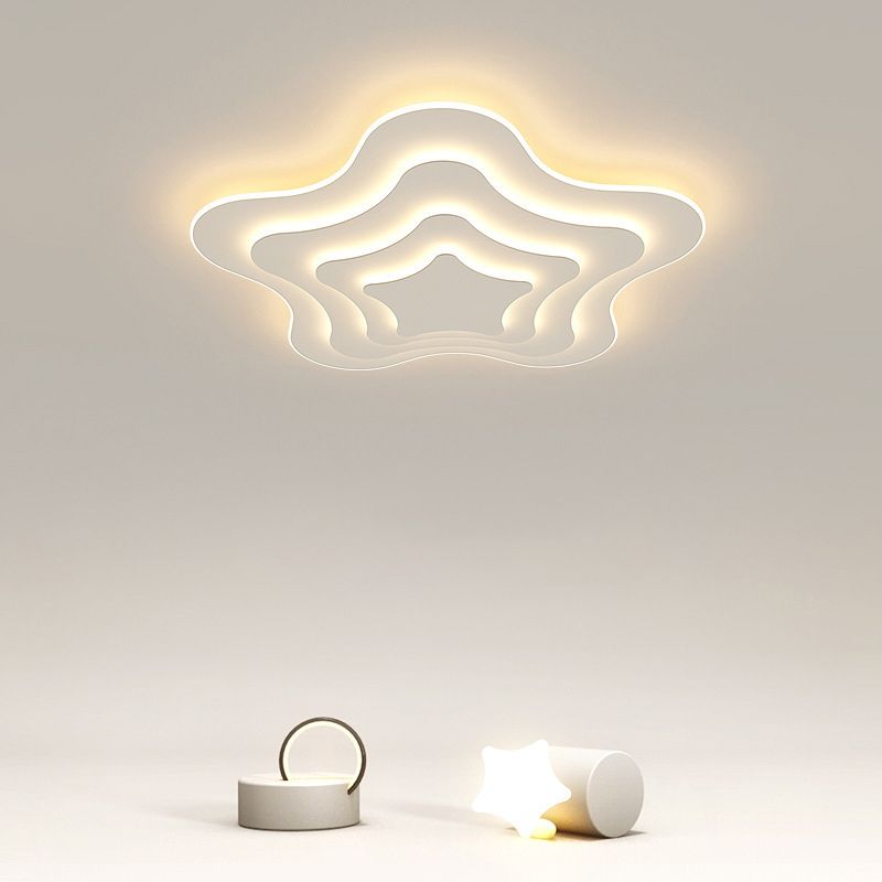 Lámparas de luz contemporánea de metal de estrella 1 lámparas de montaje de al ras de luz en blanco