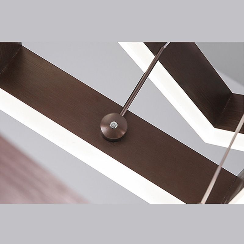 Brown Aluminum Chandelier Lighting Fixture Modern Clusters Pendant for Living Room