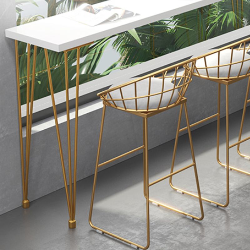 Glam Bar Table Set 1/5/9 Pieces Rectangle Solid Wood Pub Table with Upholstered Stool