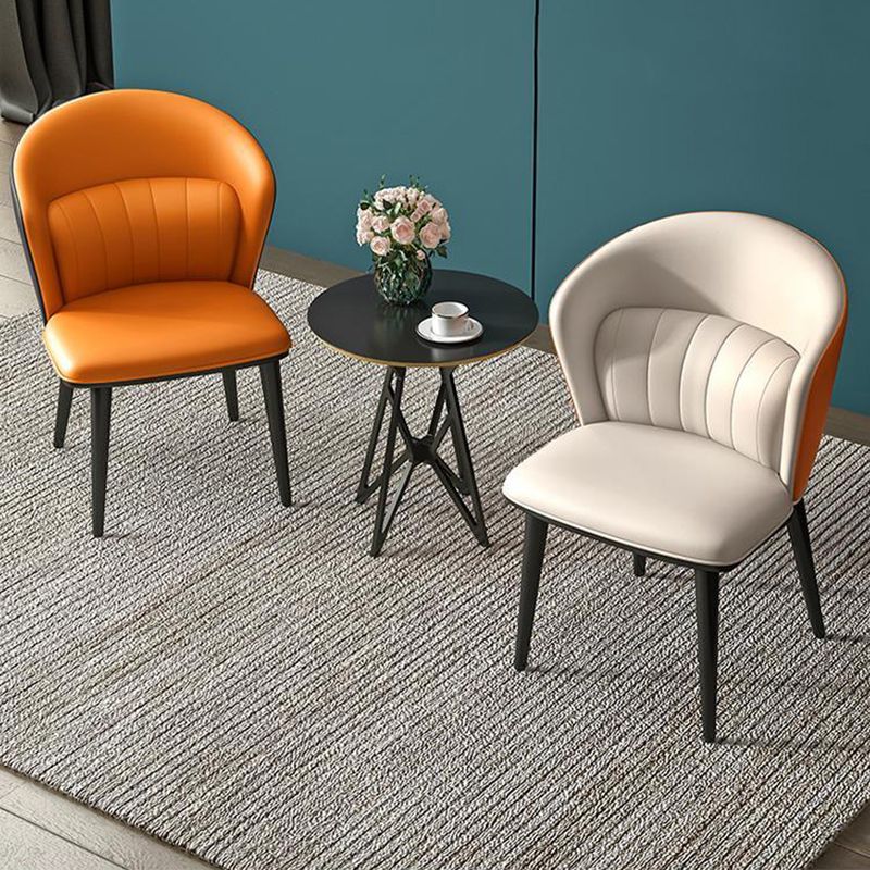 Modern Faux Leather Dining Chairs Wingback Armless Dining Side Chair