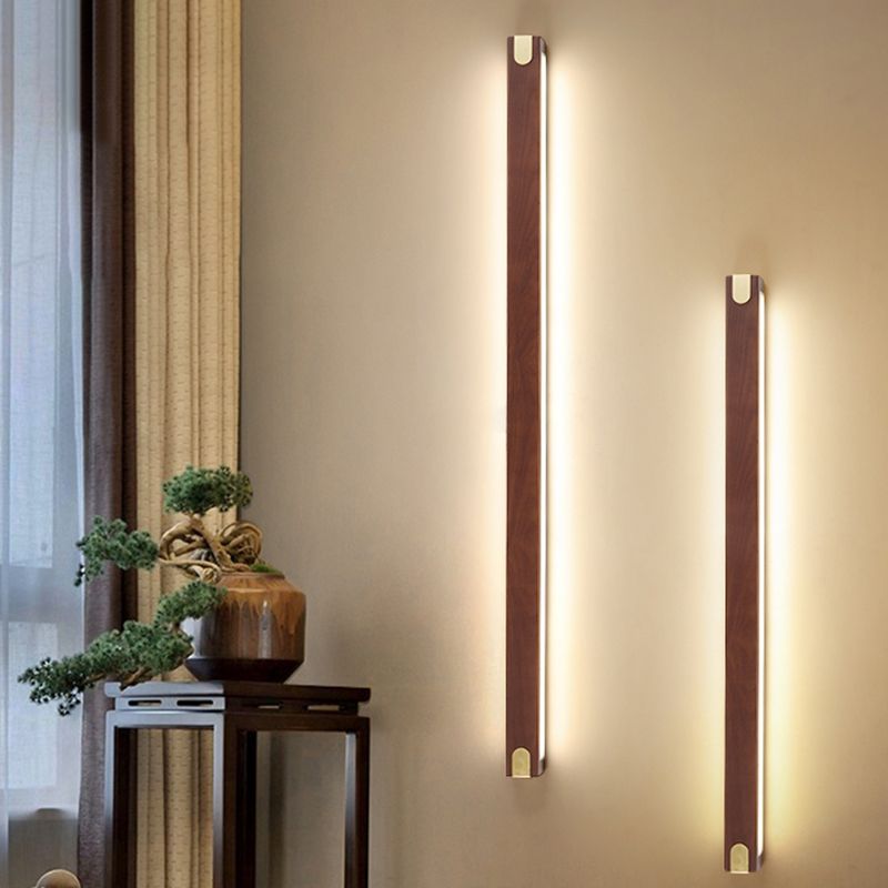 Modern Style Wood Vanity Light Rectangle Vanity Lamp for Shower Room