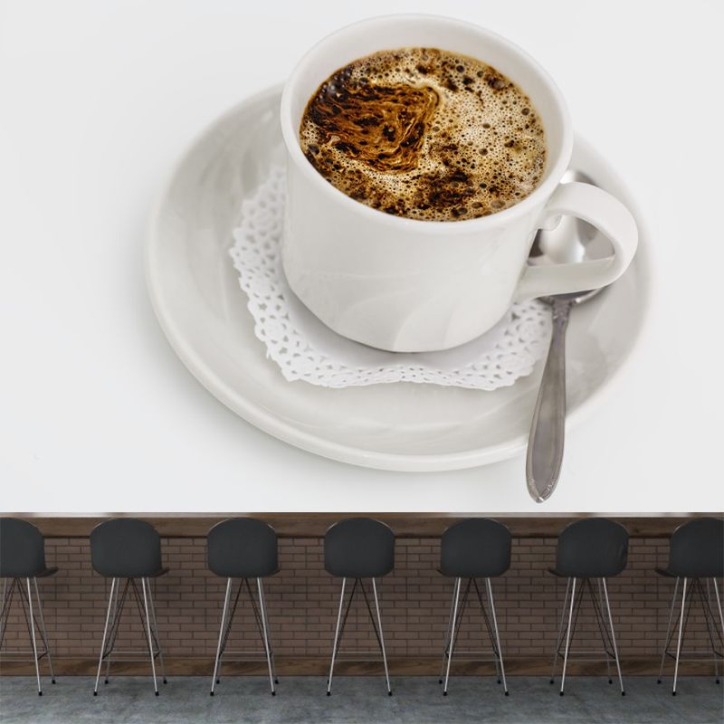 Coffee Mural Wallpaper Moisture Resistant Wall Decor for Coffee Shop, Customized Size