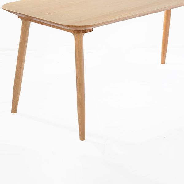 Rectangle Shape Wood Color Dining Table Solid Wood Table Minimalist with 4 Legs