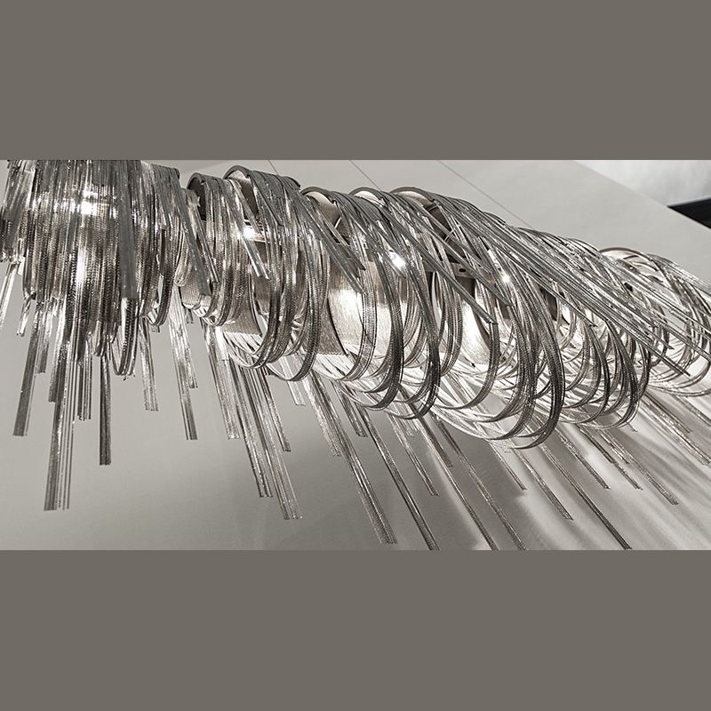 Chain Hanging Pendant Light Tassel Metal Chandelier Light for Dining Room Living Room