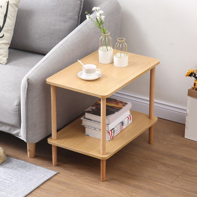 20.87" Tall Contemporary Style Side End Table Wooden 4 Legs Sofa Side Accent Table
