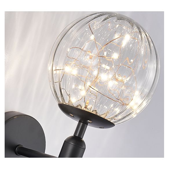 Globe Wall Sconce Gypsophila Style Glass Sconce Wall Light for Bedroom
