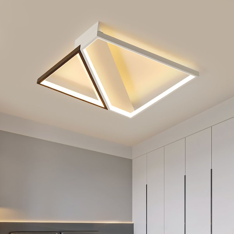 Wit minimalisme LED-inbouw vierkante kubus metalen plafondlamp voor slaapkamer