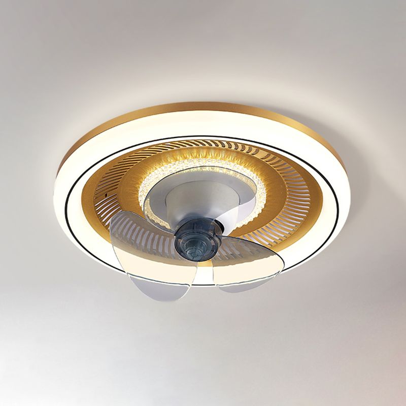 Metal Round Ceiling Fan Light Modern-Style LED Ceiling Mounted Light