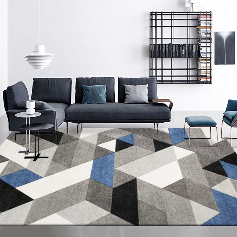 Modern Geometric Rug Carpet Stain Resistant Rug for Living Room